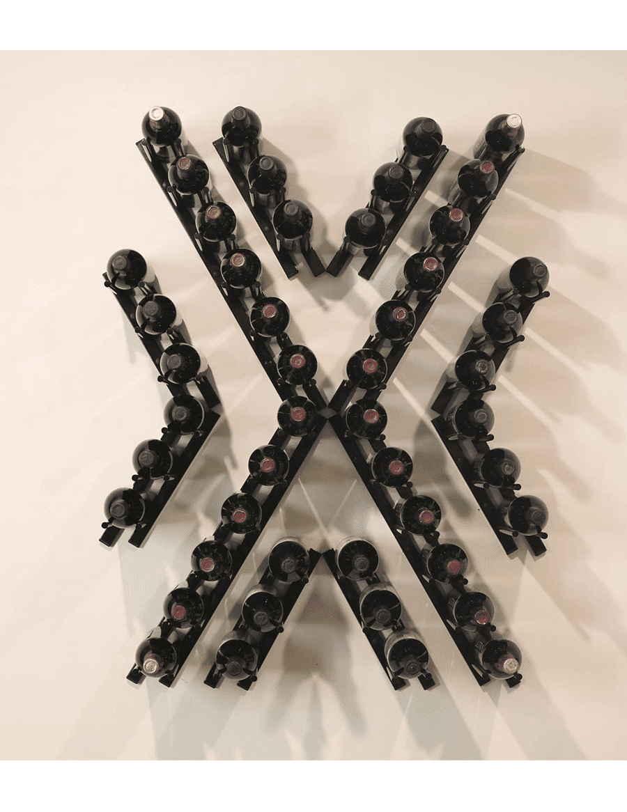 Straight Wall Rails - 2FT Metal Wine Rack (6 Bottles)