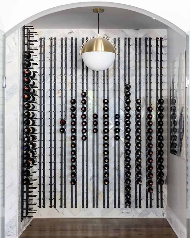 Straight Wall Rails - 3FT Metal Wine Rack (9 Bottles)