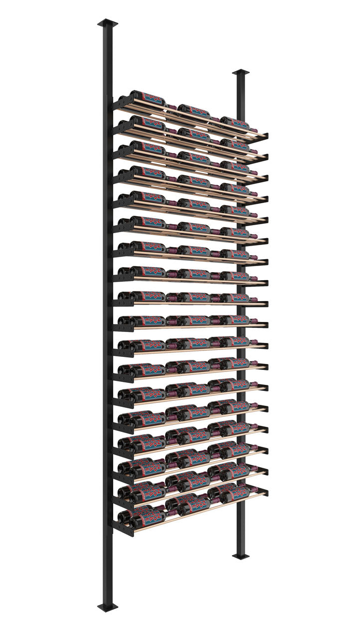 VintageView Evolution Wine Wall Post 3C 10′ Kit: Single-Sided Label Forward Wine Rack Kit (54 to 162 bottles)