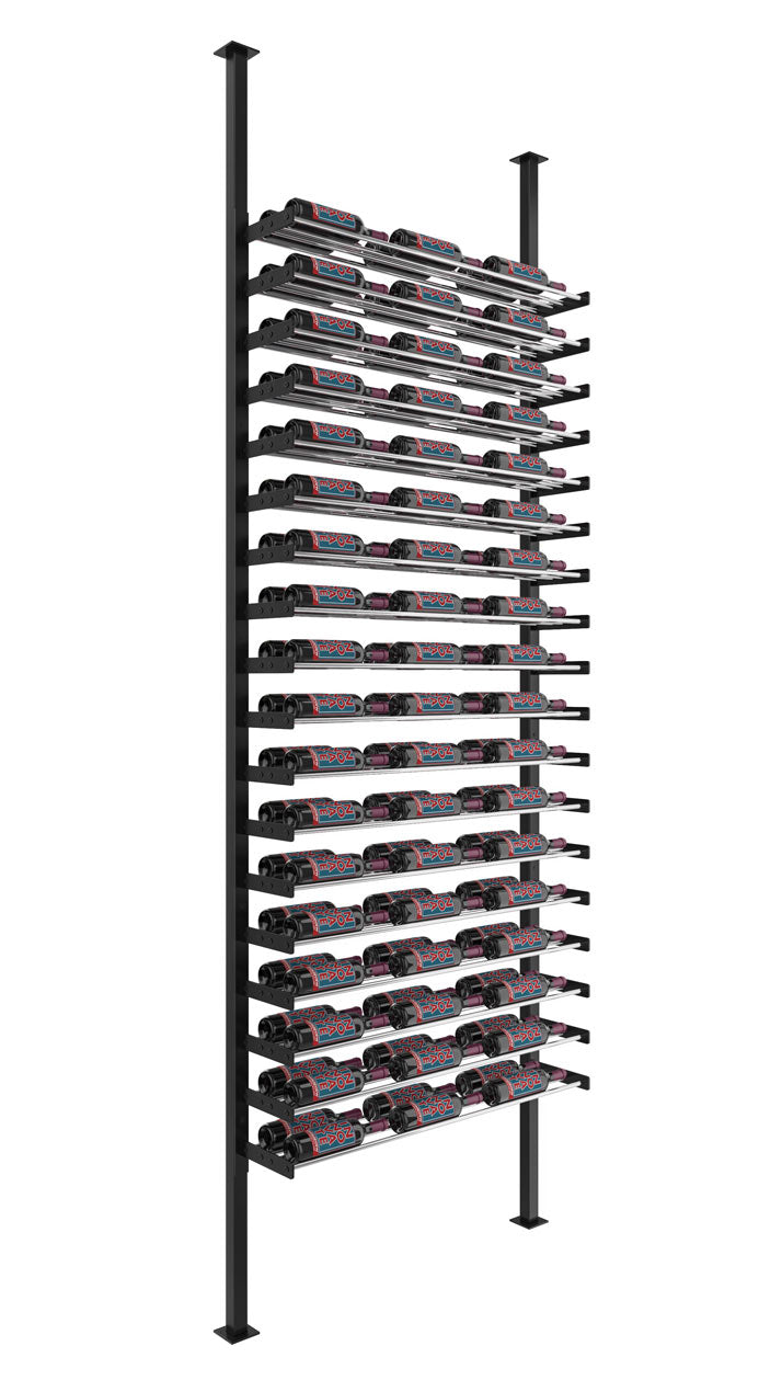 VintageView Evolution Wine Wall Post 3C 10′ Kit: Single-Sided Label Forward Wine Rack Kit (54 to 162 bottles)