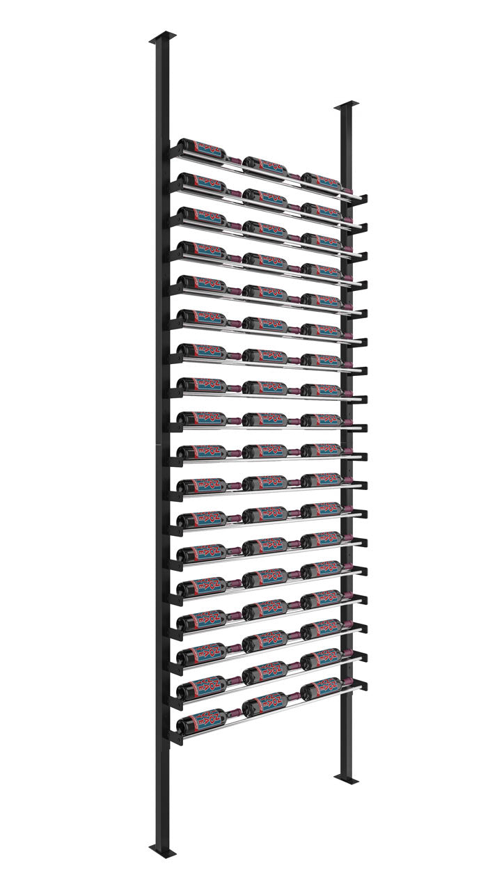 VintageView Evolution Wine Wall Post 3C 10′ Kit: Single-Sided Label Forward Wine Rack Kit (54 to 162 bottles)