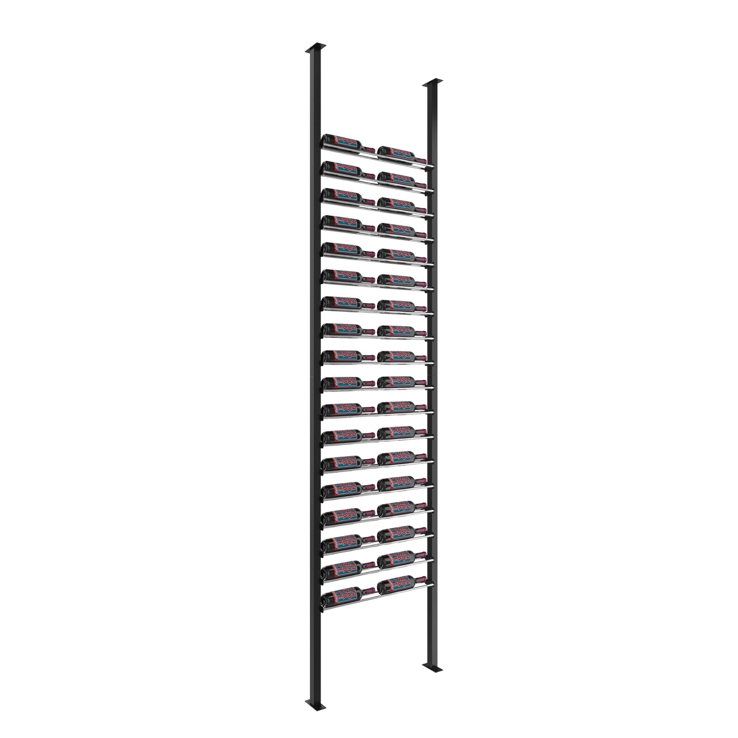 VintageView Evolution Low Profile Post Kit 10 2C (ultra slim floor-to-ceiling wine rack system)