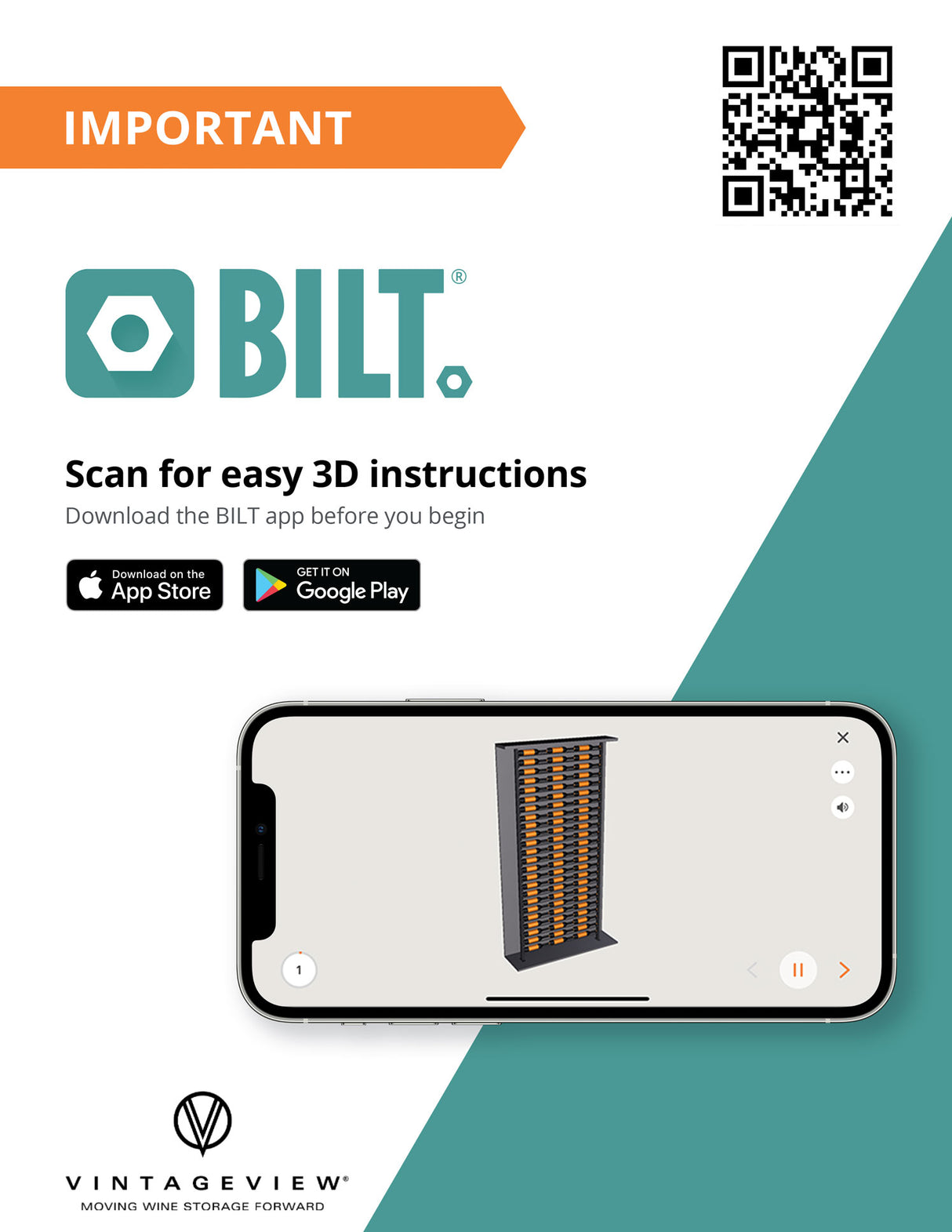 VintageView Evolution Low Profile Post (floor-to-ceiling wine rack support)