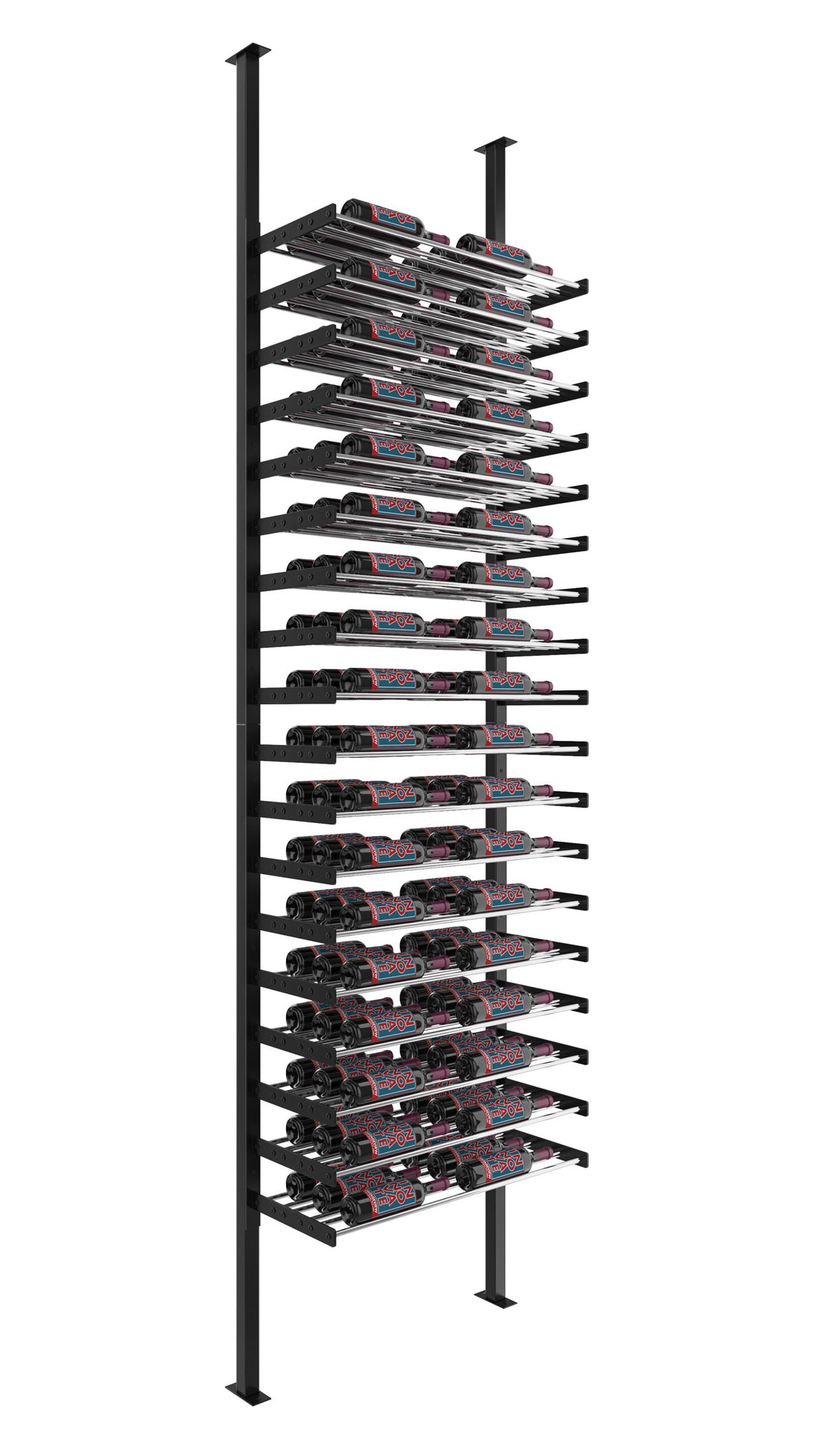 VintageView Evolution Single Sided Wine Wall Post Kit 10 2C (floor-to-ceiling wine rack system, 36 to 108 bottles)