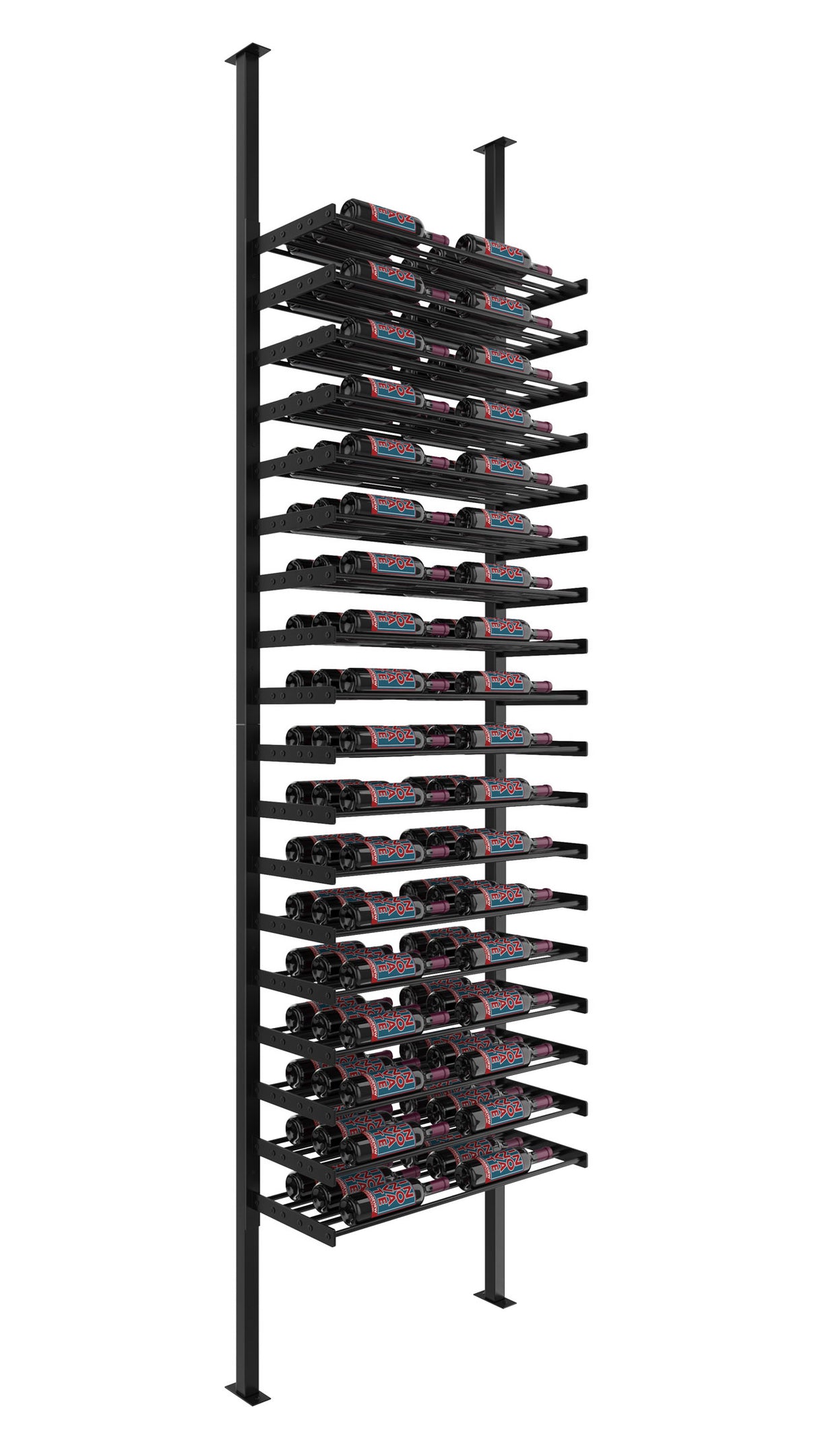 VintageView Evolution Single Sided Wine Wall Post Kit 10 2C (floor-to-ceiling wine rack system, 36 to 108 bottles)
