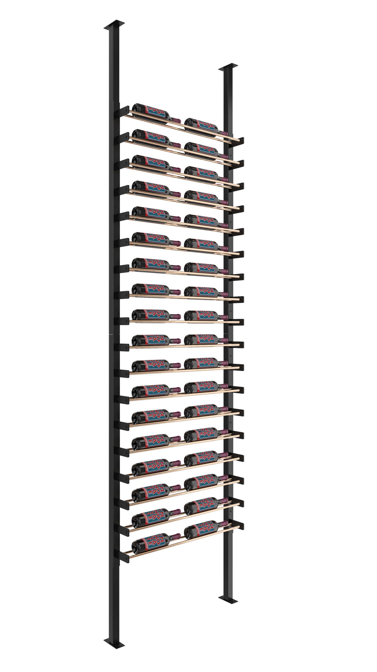 VintageView Evolution Single Sided Wine Wall Post Kit 10 2C (floor-to-ceiling wine rack system, 36 to 108 bottles)