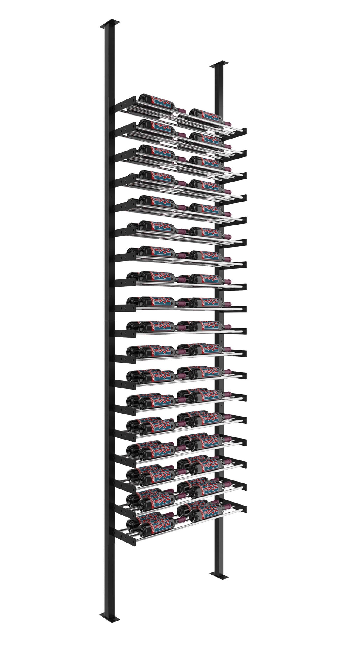 VintageView Evolution Single Sided Wine Wall Post Kit 10 2C (floor-to-ceiling wine rack system, 36 to 108 bottles)