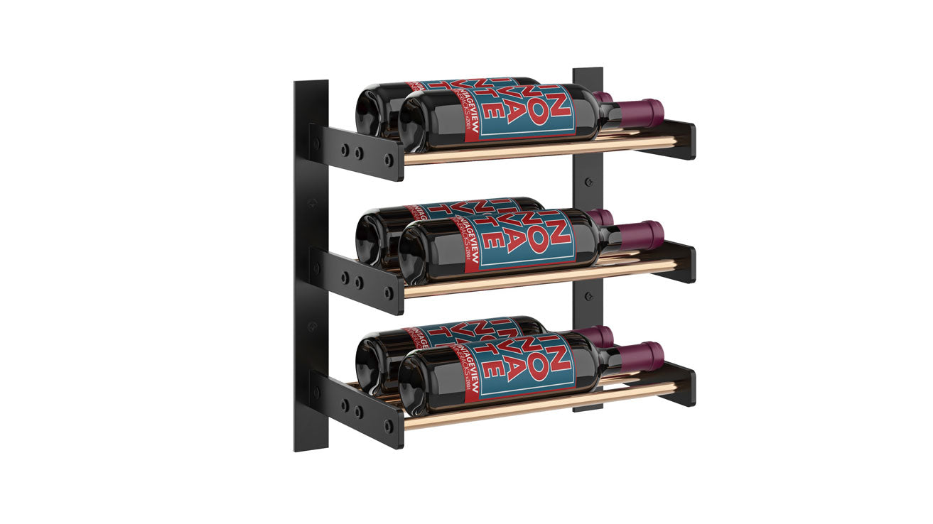 VintageView Evolution Wine Wall 15″ 1C Wall Mounted Wine Rack System (3 to 9 bottles)