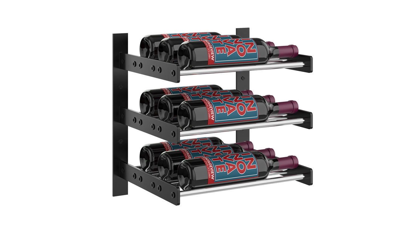 VintageView Evolution Wine Wall 15″ 1C Wall Mounted Wine Rack System (3 to 9 bottles)