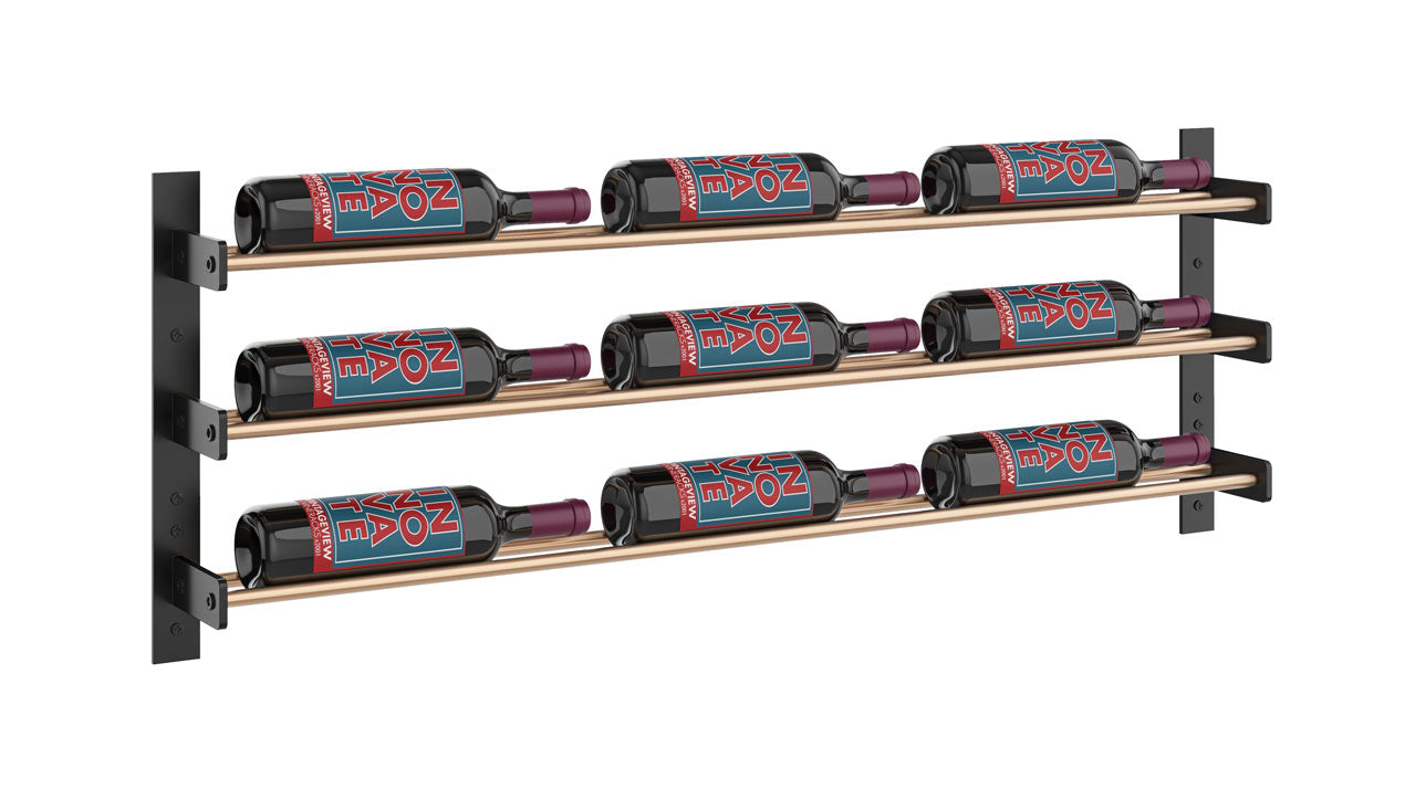 VintageView Evolution Wine Wall 15″ 3C Wall Mounted Wine Rack System (9 to 27 bottles)