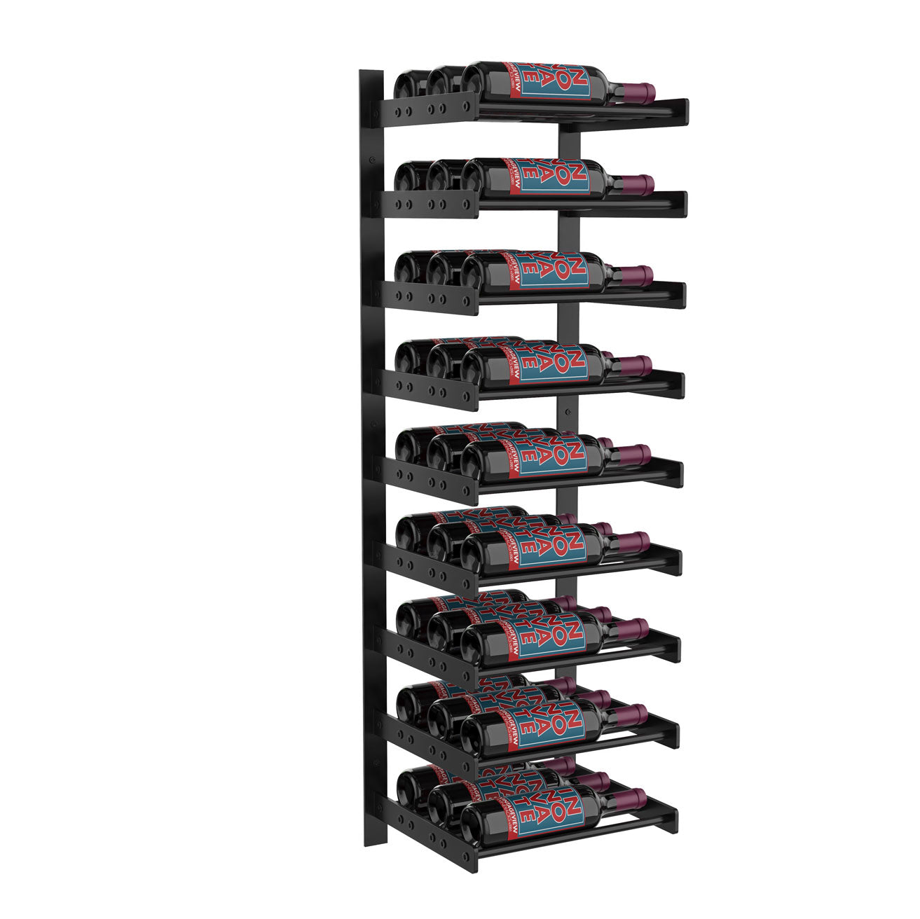 VintageView Evolution Wine Wall 45″ 1C Wall Mounted Wine Rack System (9 to 27 bottles)