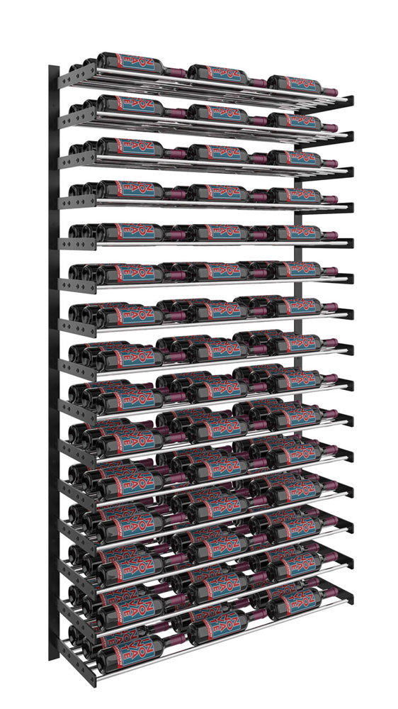 VintageView Evolution Wine Wall 75″ 3C Wall Mounted Wine Rack Kit (45 to 135 bottles)