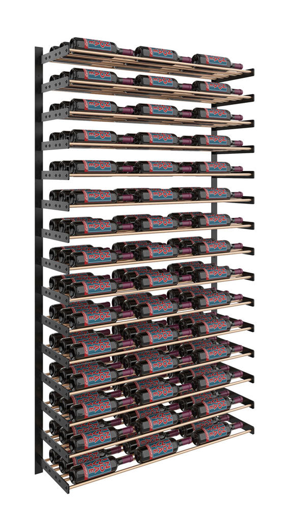 VintageView Evolution Wine Wall 75″ 3C Wall Mounted Wine Rack Kit (45 to 135 bottles)