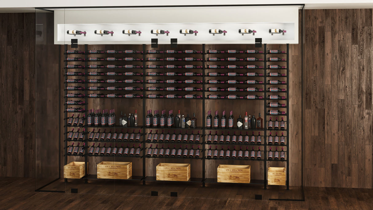 VintageView Evolution Wine Wall Post 10′ 3C Kit: Two-Sided Label Forward Wine Rack Kit (108 to 216 bottles)