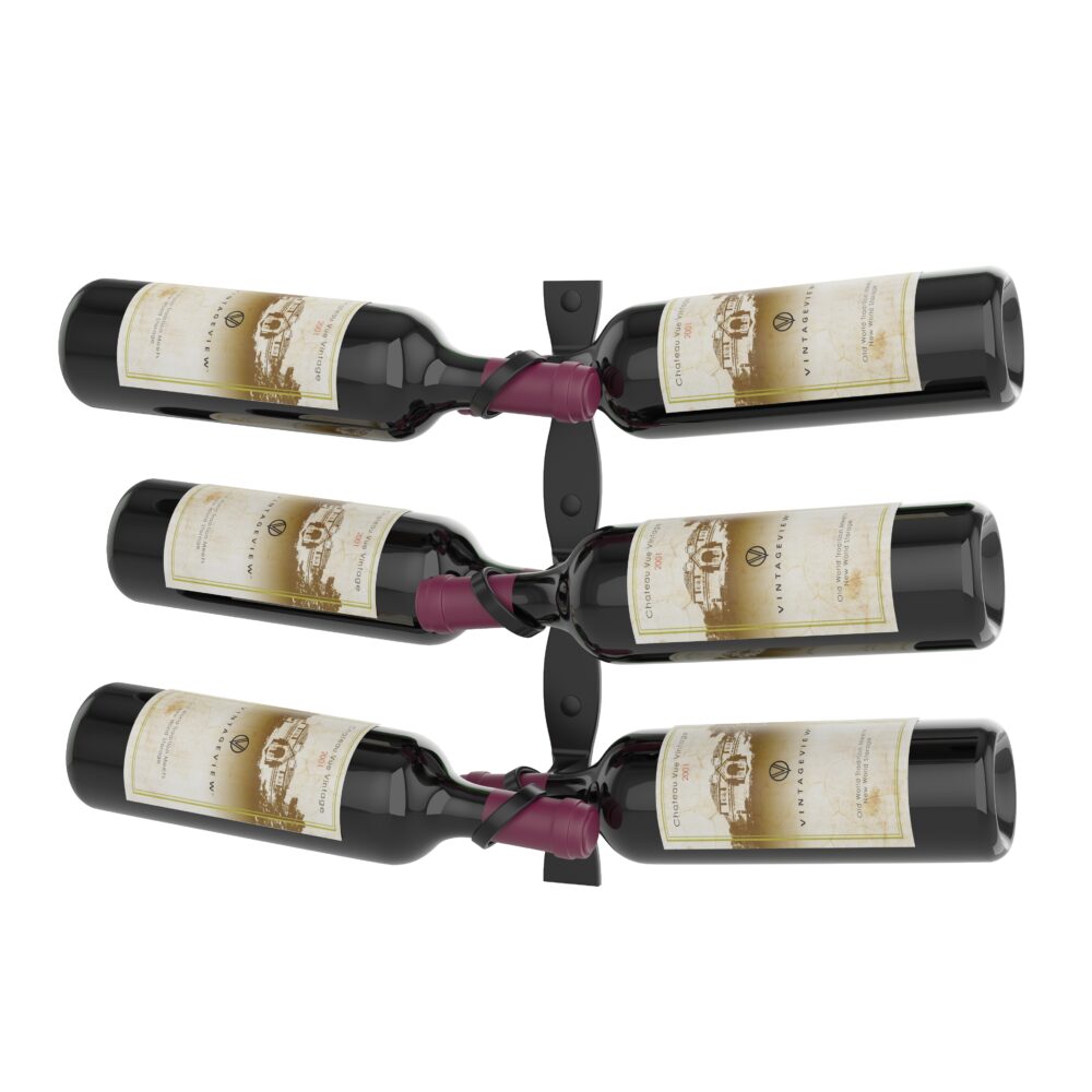 VintageView Helix Dual 15 (minimalist wall mounted metal wine rack)