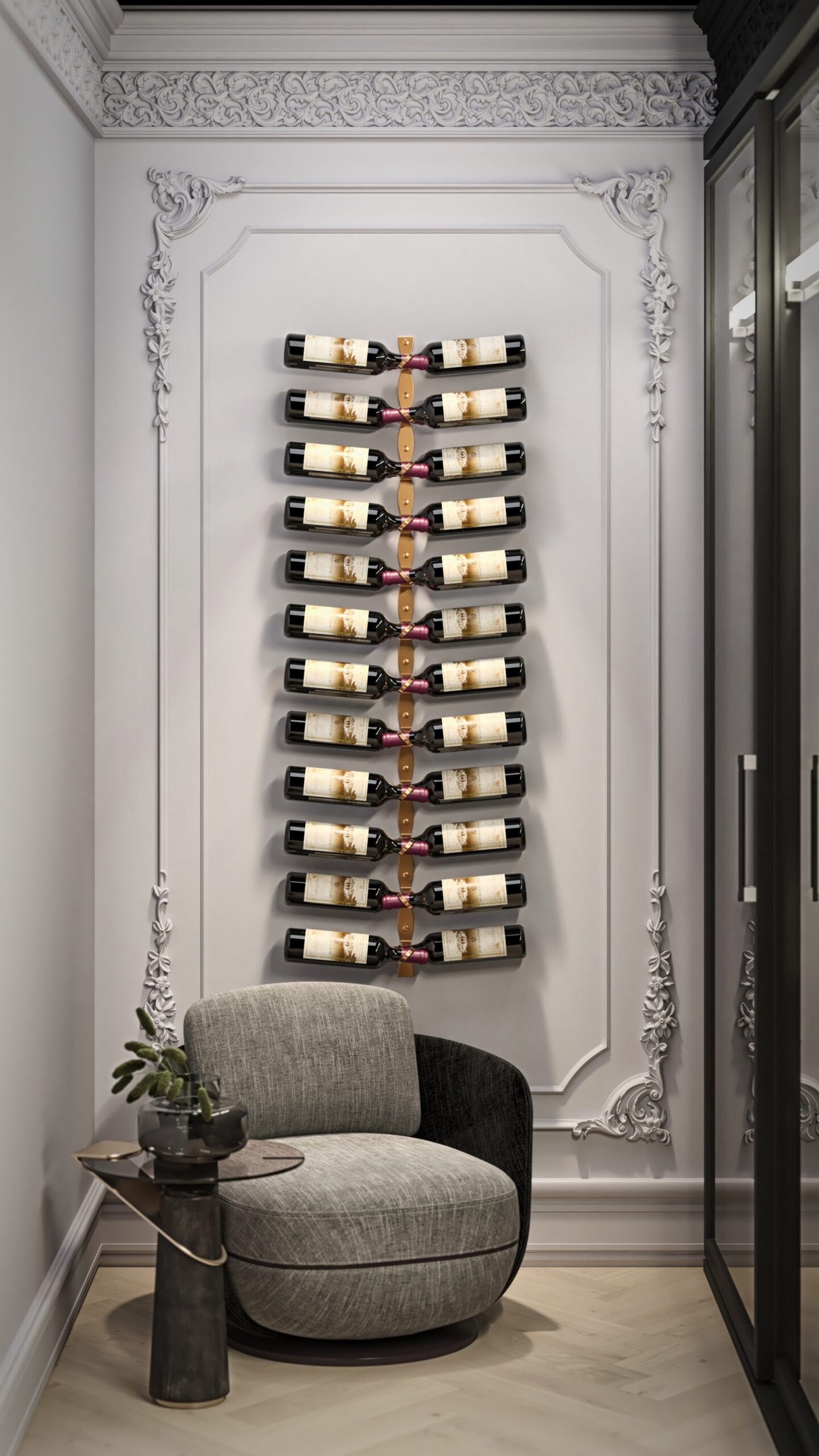 VintageView Helix Dual 20 (minimalist wall mounted metal wine rack kit)