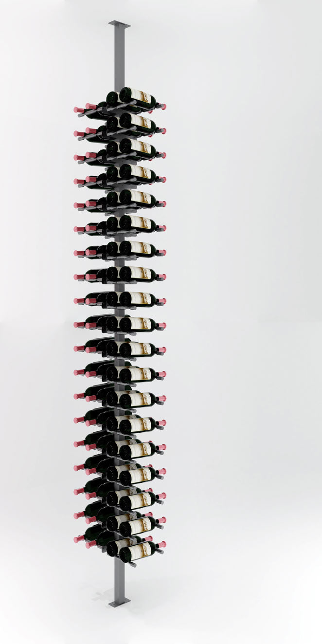 VintageView Vino Pins Post Kit: Two-Sided Label Forward Floating Wine Rack (40-80 bottles)