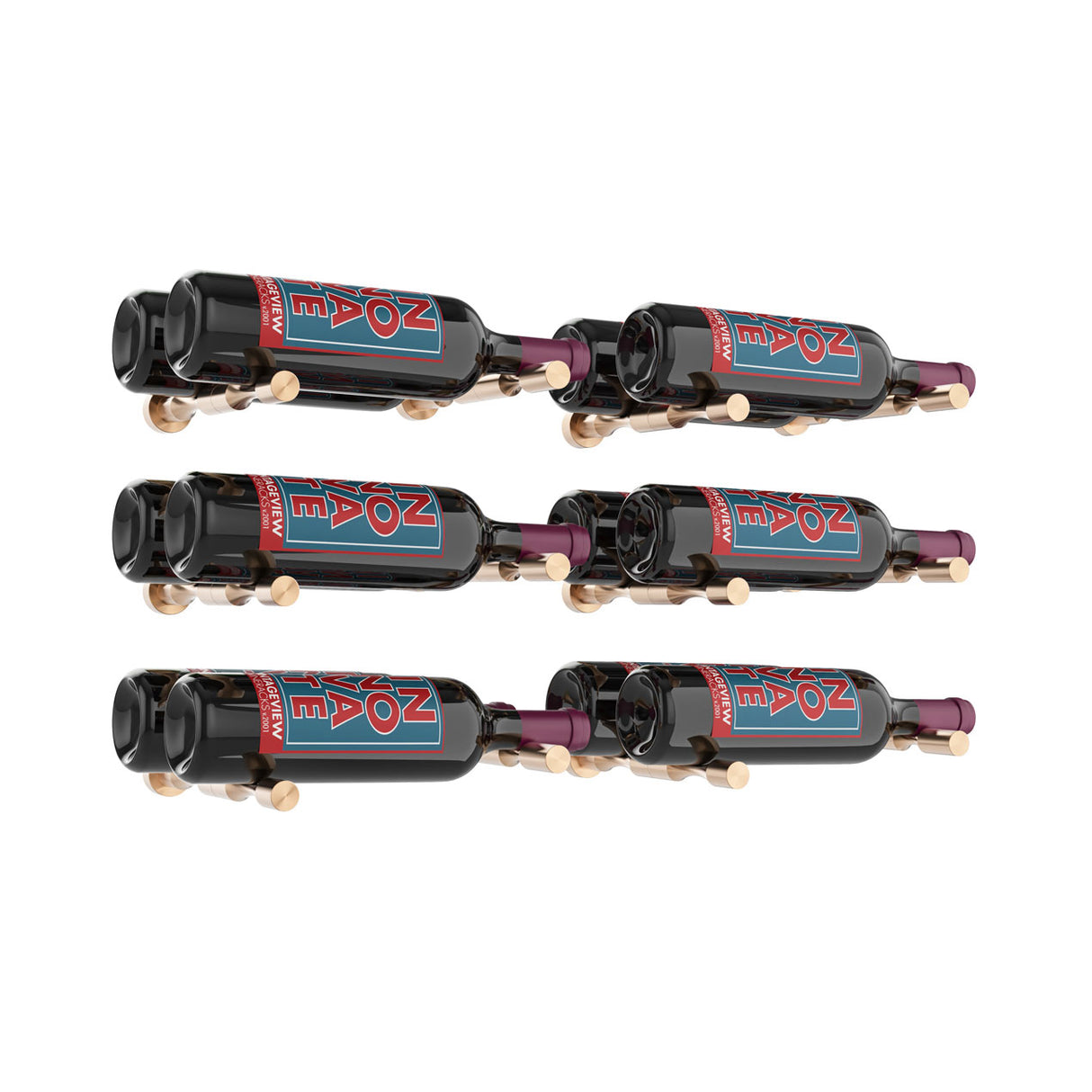 VintageView Vino Pins Designer Kit (6-bottle layout): Wall Mounted Wine Rack Display