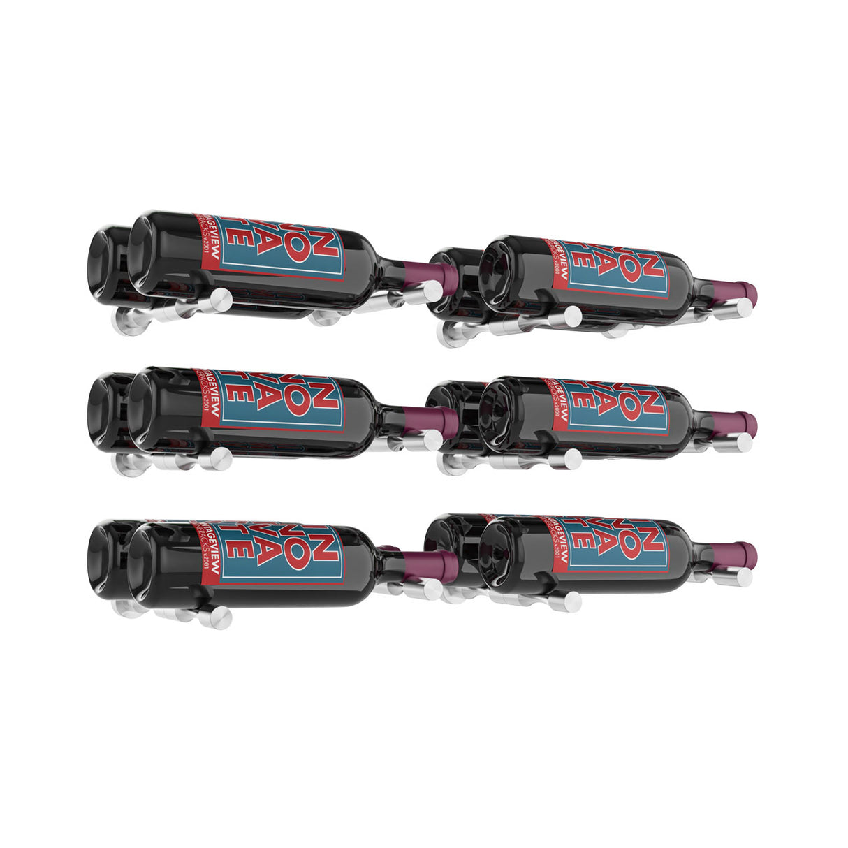 VintageView Vino Pins Designer Kit (6-bottle layout): Wall Mounted Wine Rack Display