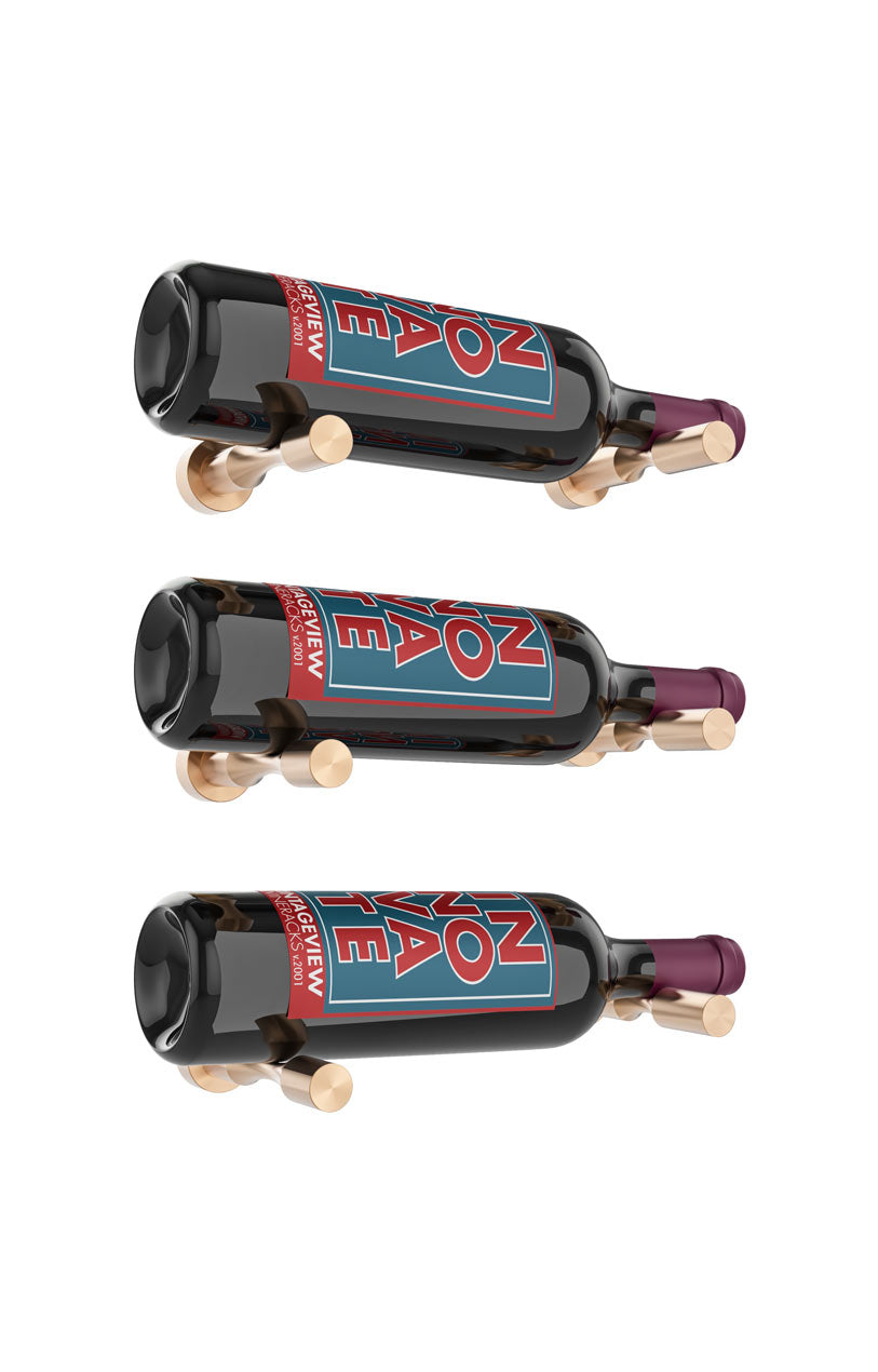 VintageView Vino Pins Designer Kit (3-bottle layout): Wall Mounted Wine Rack Display