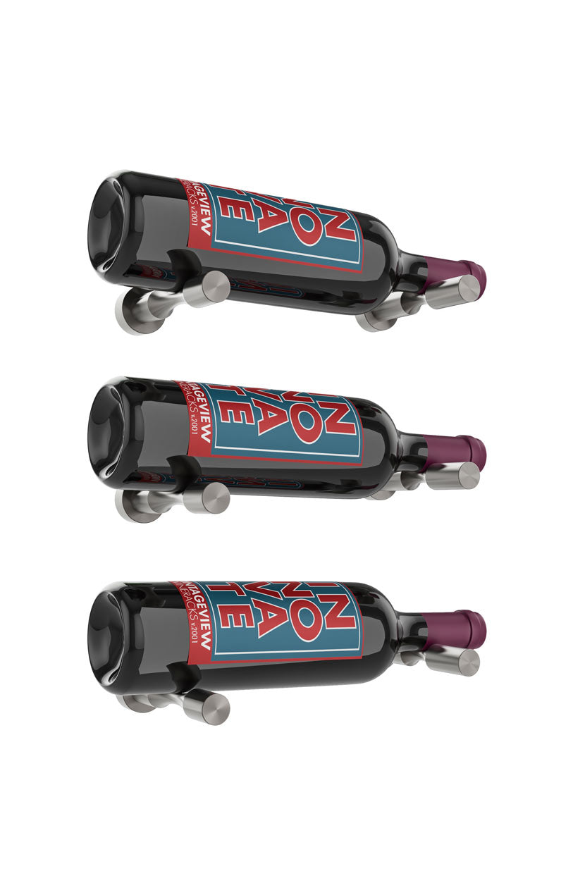 VintageView Vino Pins Designer Kit (3-bottle layout): Wall Mounted Wine Rack Display