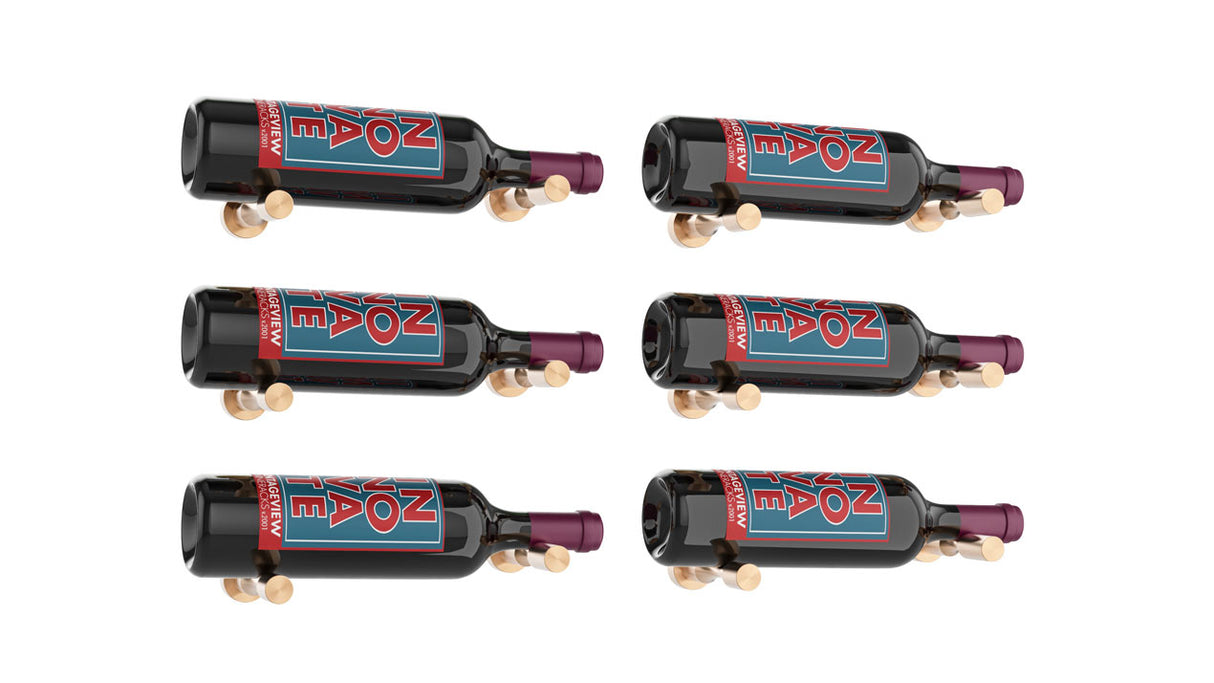 VintageView Vino Pins Designer Kit (6-bottle layout): Wall Mounted Wine Rack Display