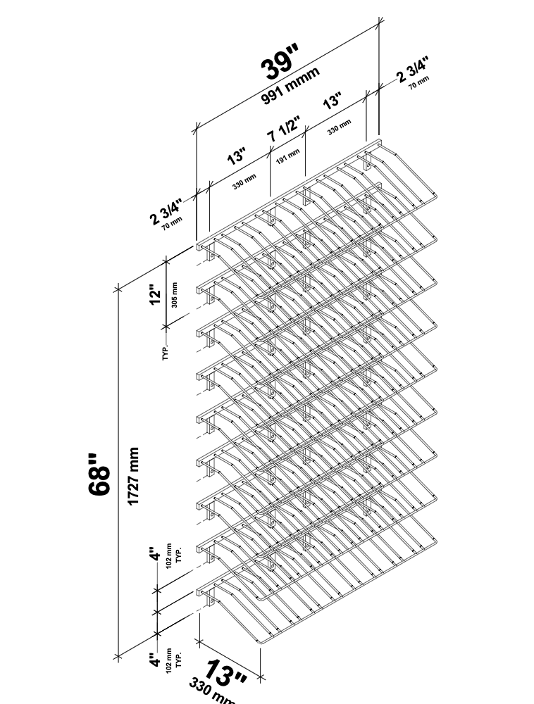 VintageView 'Waterfall' Wine Rack Kit (81 Bottles)