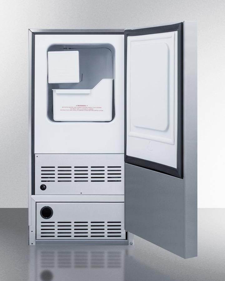 Summit 15.18" Stainless Steel Built In Ice Maker BIM25H32