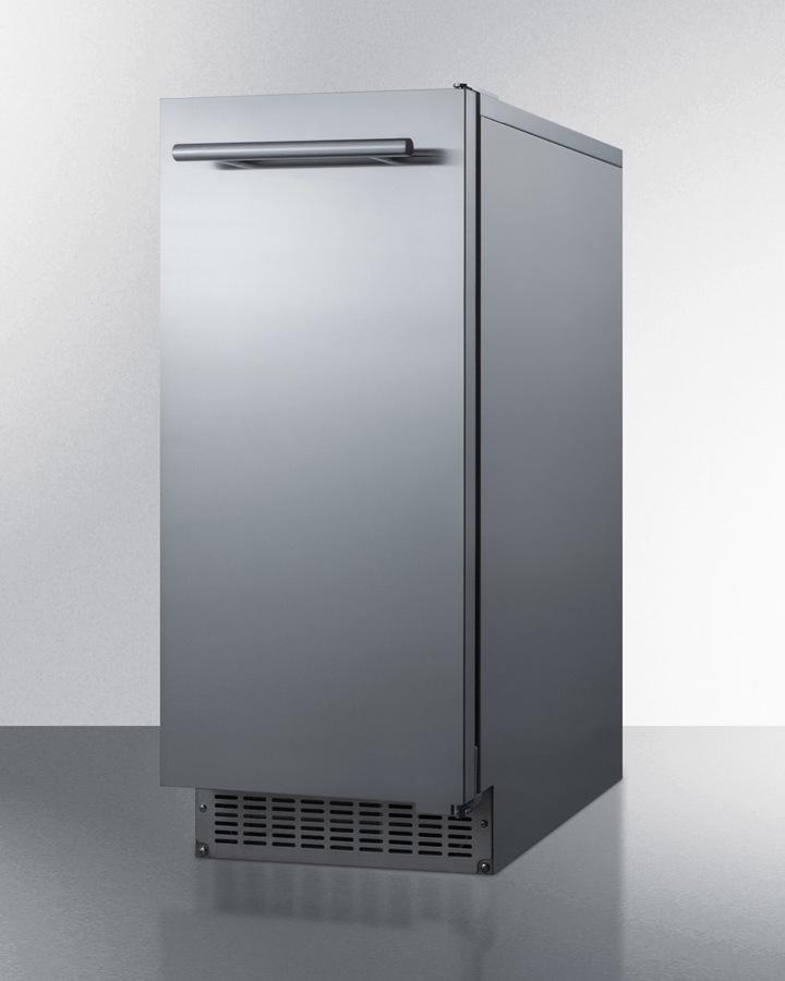 Summit 14.88" Indoor/Outdoor Stainless Steel Built In Ice Maker BIM68OSPUMP