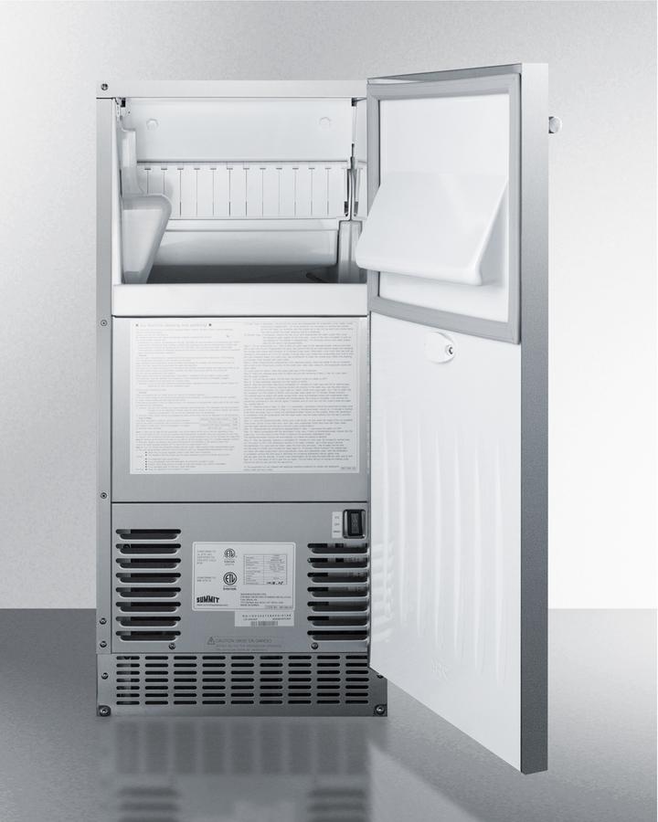 Summit 14.88" Slim Fitting Built In Ice Maker BIM68OSGDR