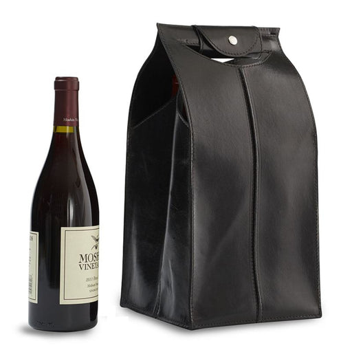 Leather Wine Bag Black 4 Bottle
