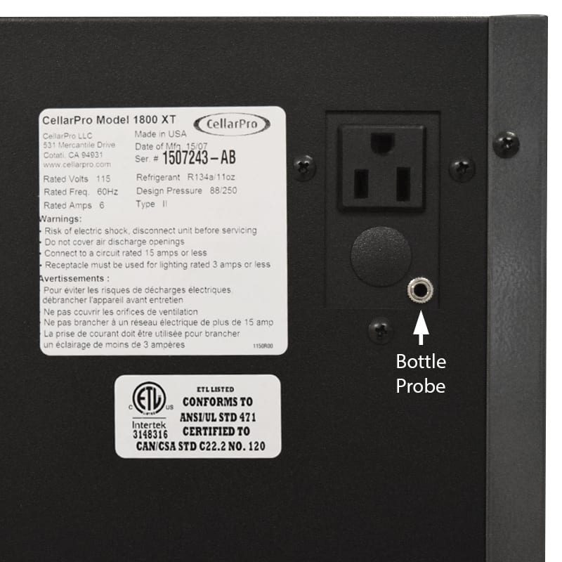 CellarPro 1800XTSx manufactures asset tag