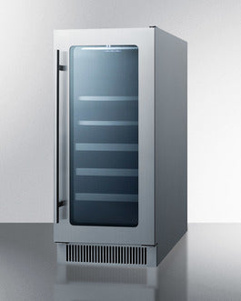 Summit 15" Wide Built-In Wine/Beverage Center - Stainless Cabinet