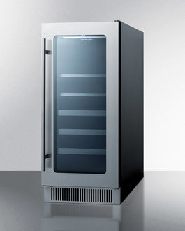 Summit 15" Wide Built-In Wine/Beverage Center (Black Cabinet)