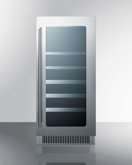 Summit 15" Wide Built-In Wine/Beverage Center - Stainless Cabinet