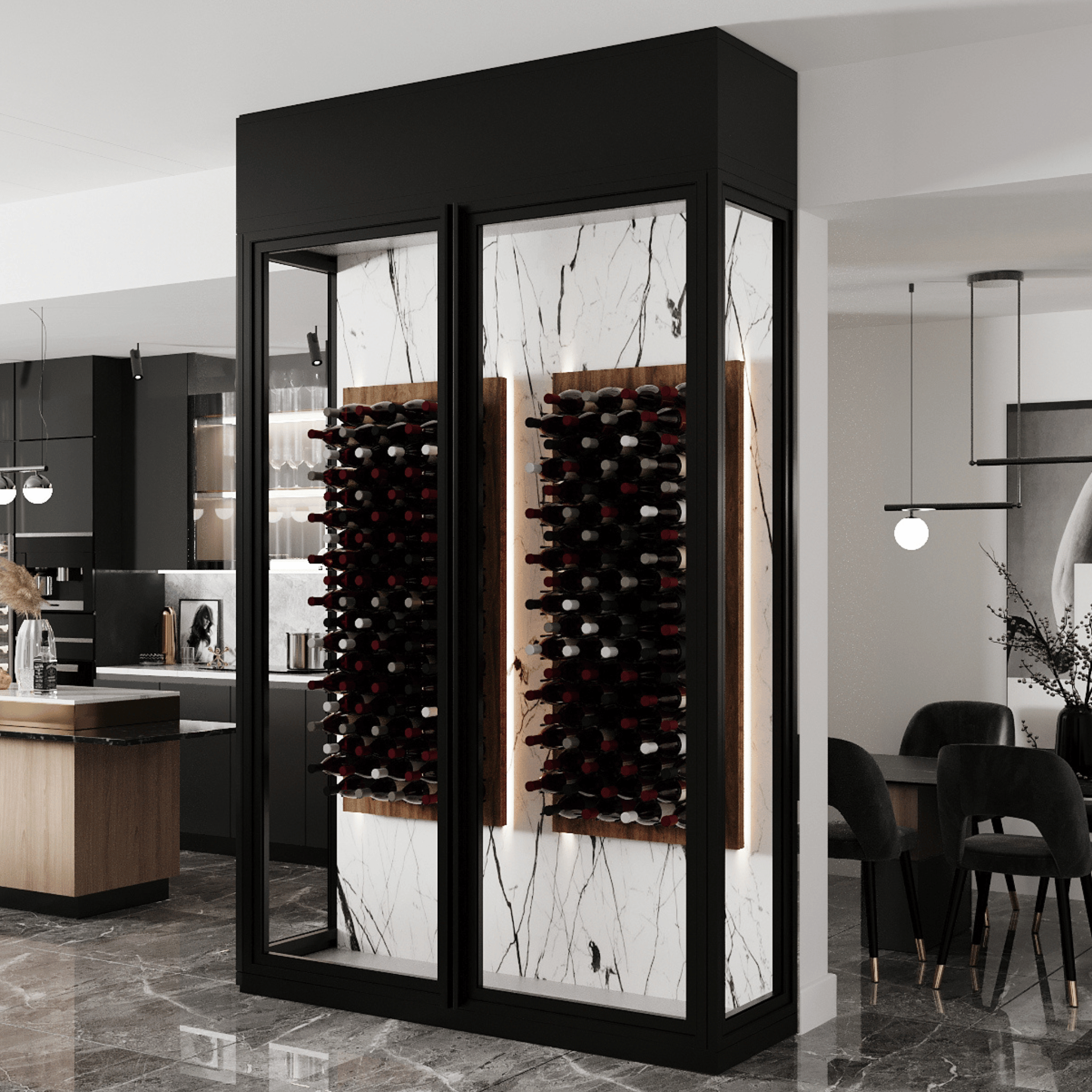 VITRUS Glass Enclosed Wine Cellar Model A WineCellarHQ