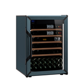 Goguette wine fridge small single zone 50 bottle capacity, slate blue side view