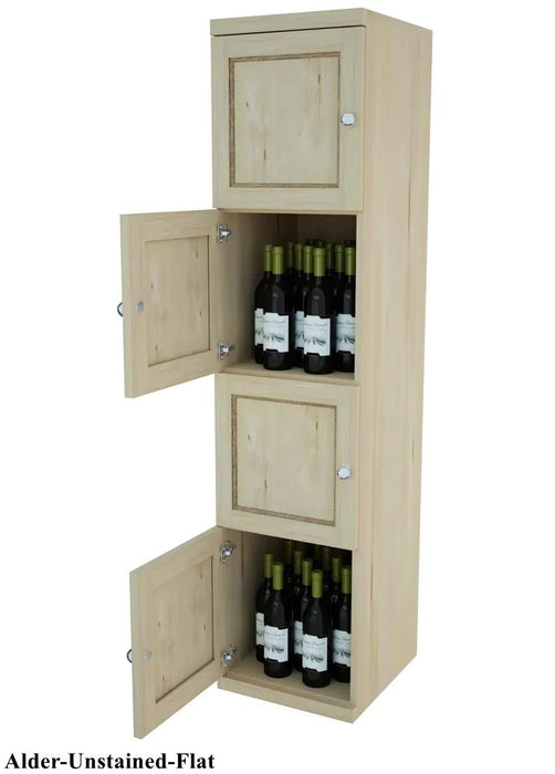 Vinostor Wine Lockers – 4 Locking Bins - 57-5/8″ Tall - Single Shelf Solid Sides