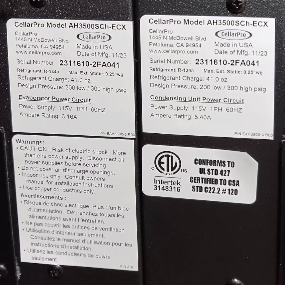 CellarPro Air Handler 3500 Horizontal #36246