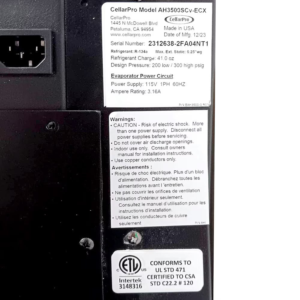 CellarPro Air Handler 3500 Vertical #36247