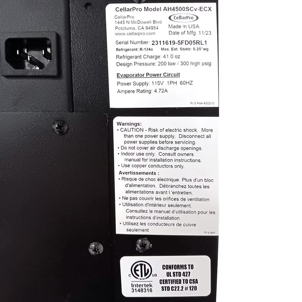 CellarPro Air Handler 4500 Vertical #36296