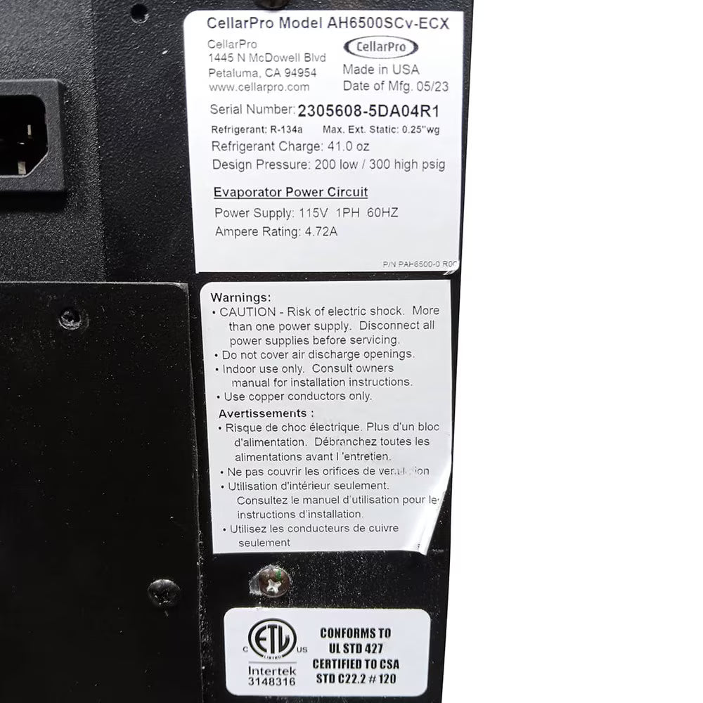 CellarPro Air Handler 6500 Vertical #7092