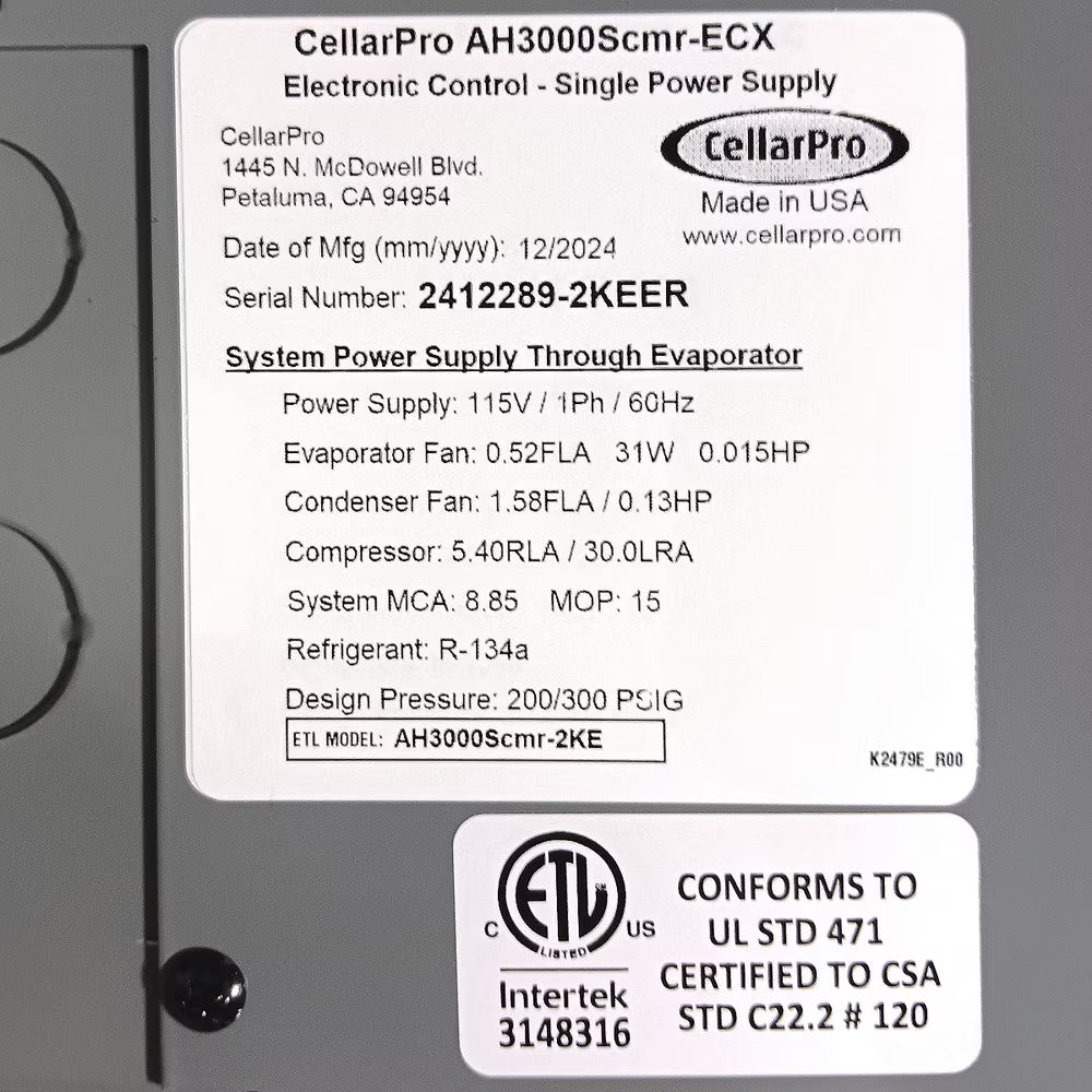 CellarPro Air Handler Split 3000 Ceiling Mount #36912