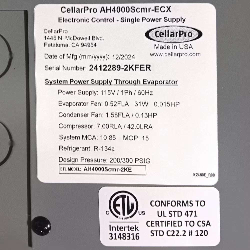 CellarPro Air Handler Split 4000 Ceiling Mount #36919