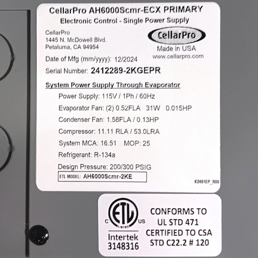 CellarPro Air Handler Split 6000 Ceiling Mount #36920