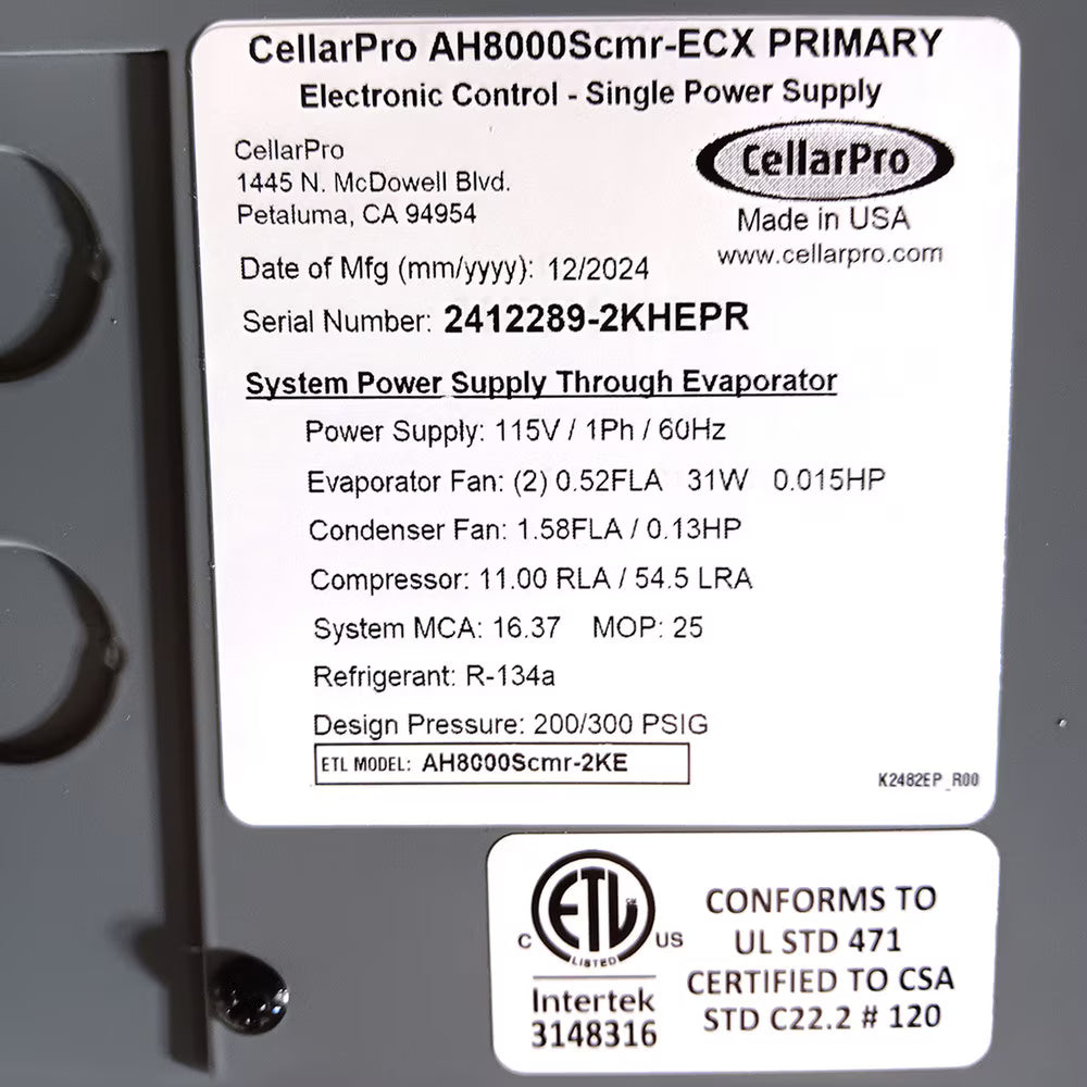 CellarPro Air Handler Split 8000 Ceiling Mount #36921