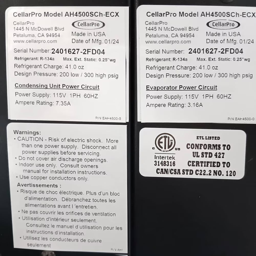 CellarPro Air Handler 4500 Horizontal #36295