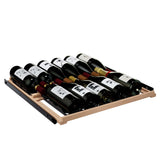 Goguette wine fridge small single zone 50 bottle capacity shelf close up