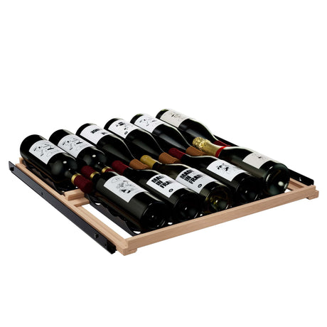 Goguette wine fridge small single zone 50 bottle capacity shelf close up