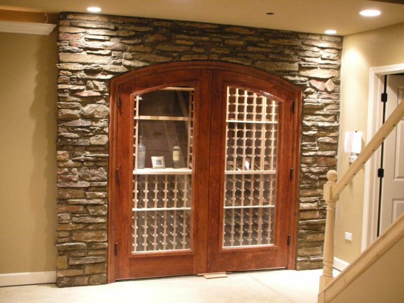 Custom Arched Double Wine Cellar Door